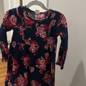GAP Navy and Pink Floral Kids Dress